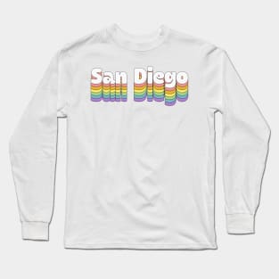 San Diego // Retro Typography Design Long Sleeve T-Shirt